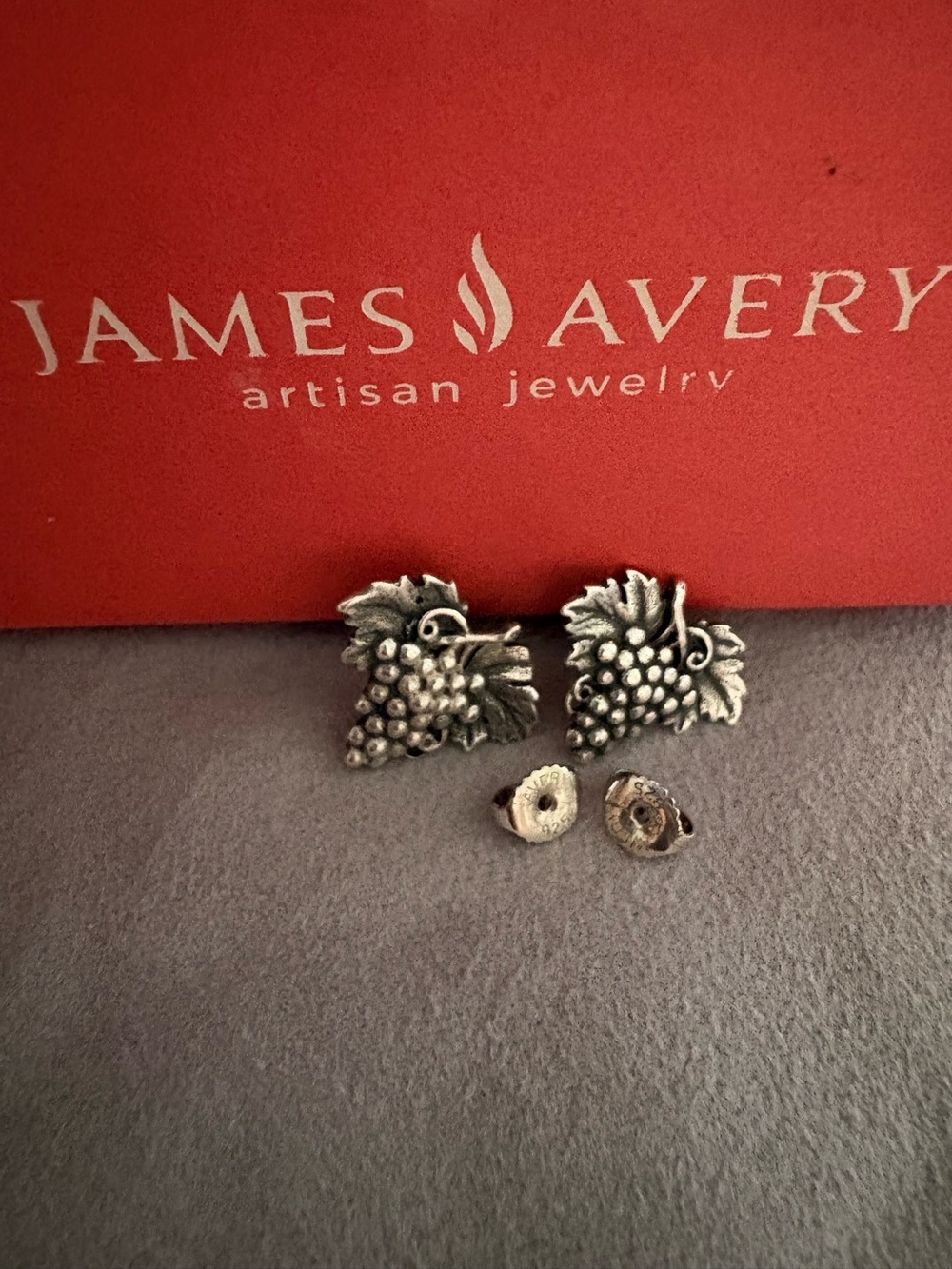 James Avery Rare and hard to find Silver Grape Cluster Stud Earrings.